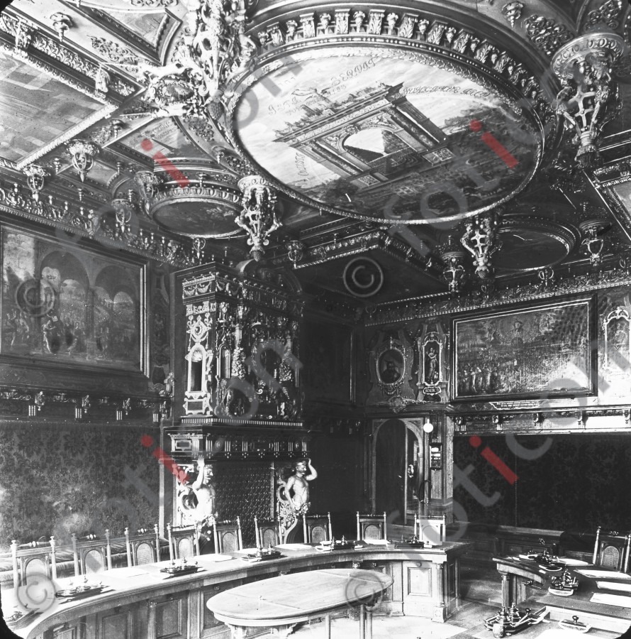 Roter Saal des Rechtstädtisches Rathaus | Red Room of the Town Hall - Foto foticon-600-simon-danzig-009-sw.jpg | foticon.de - Bilddatenbank für Motive aus Geschichte und Kultur